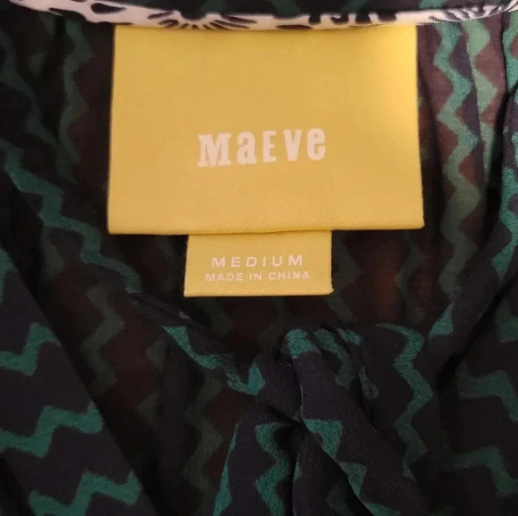 Anthro Maeve Della Sheer Chevron Blouse - Picture 5 of 7